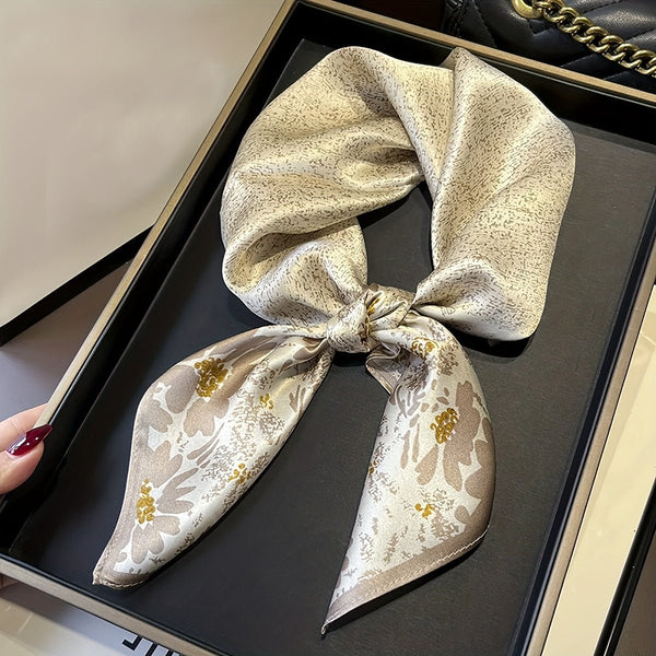 Goldie Gepunktete Blumensatinschal