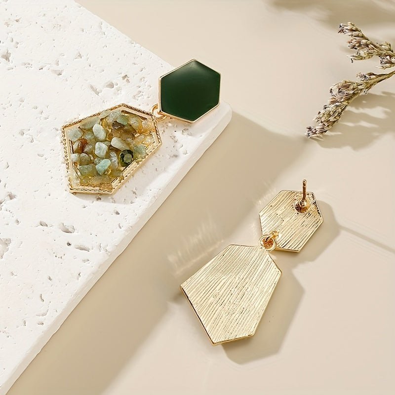 Hexagon Avocado Dangle Ohrringe