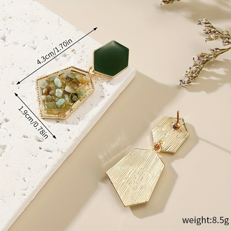 Hexagon Avocado Dangle Ohrringe