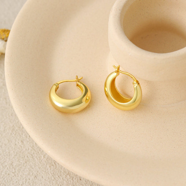 Creolen aus 925er-Sterlingsilber mit geometrischem rundem Kreis