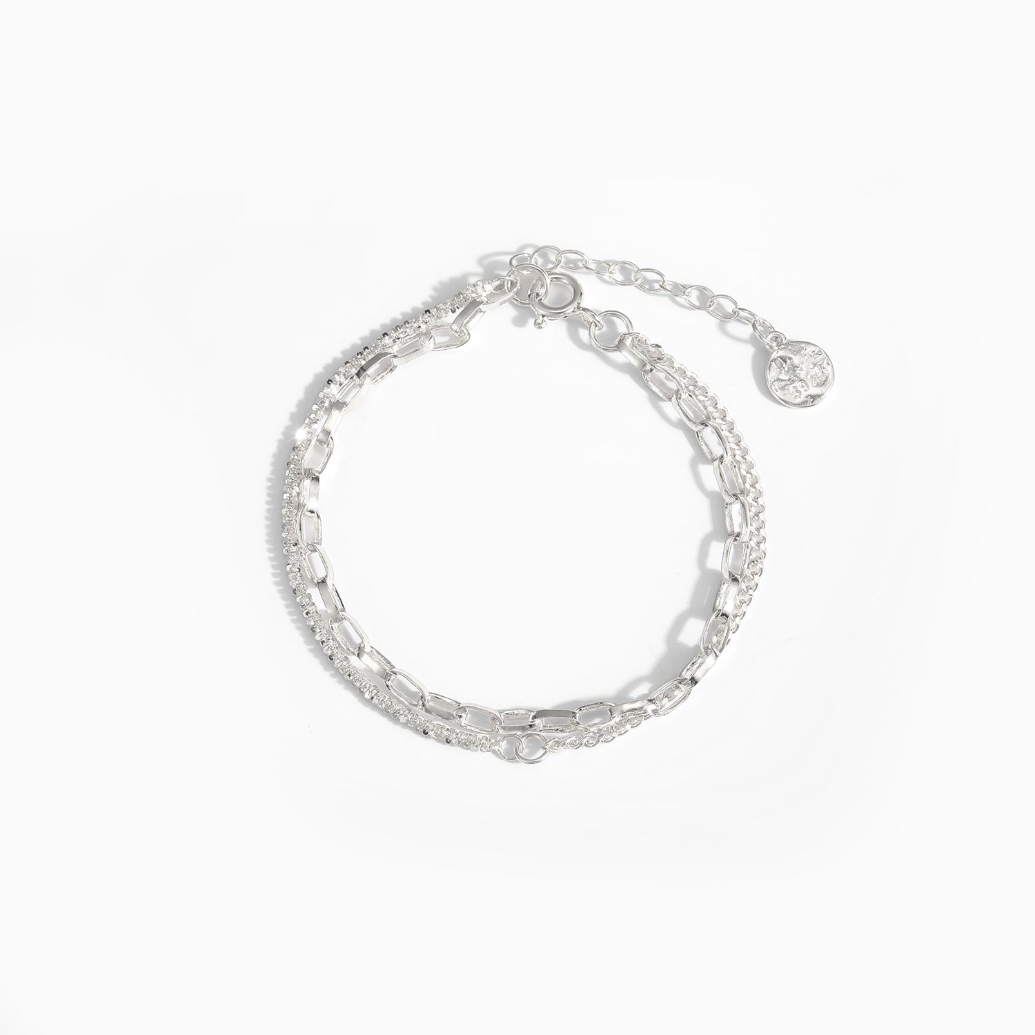 Modisches Doppelschicht-Babysbreath-Hohlkettenarmband aus 925er-Sterlingsilber