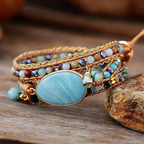 Amazonit-Stein-Armband – spirituelle Yoga-Meditation, Energieschutz