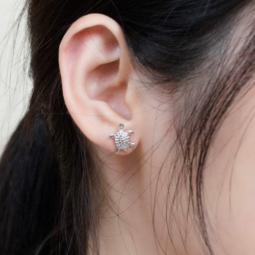 925 Sterling Silber Turtle Ohrringe Mit Frauen Schmuck