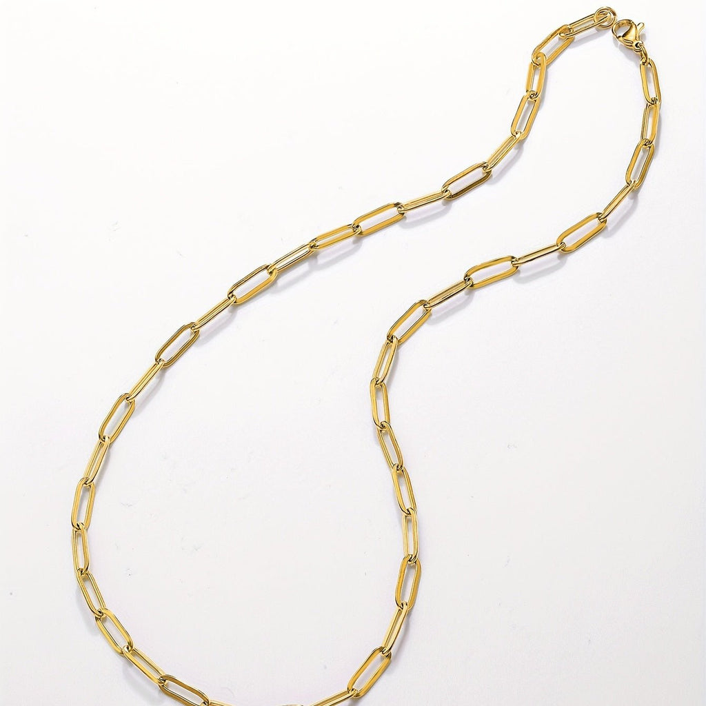 Kiara 18K Gold Plattierte Paperklammer Halskette