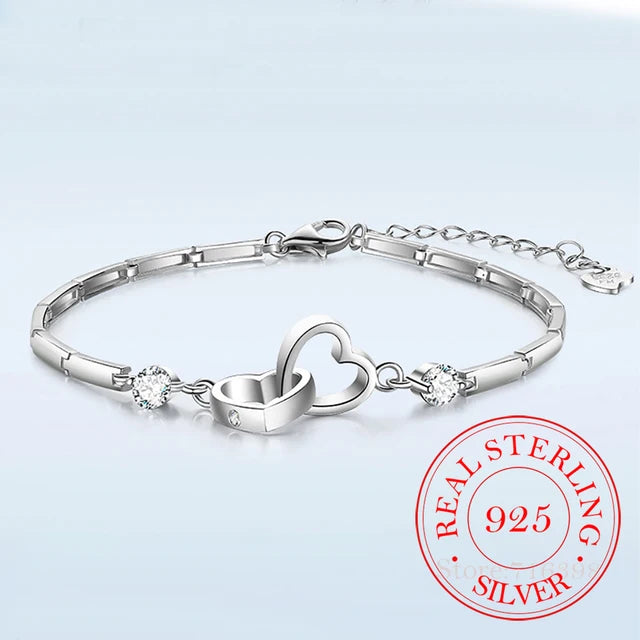 Elegantes Armband mit weißem und violettem Kristall für Damen