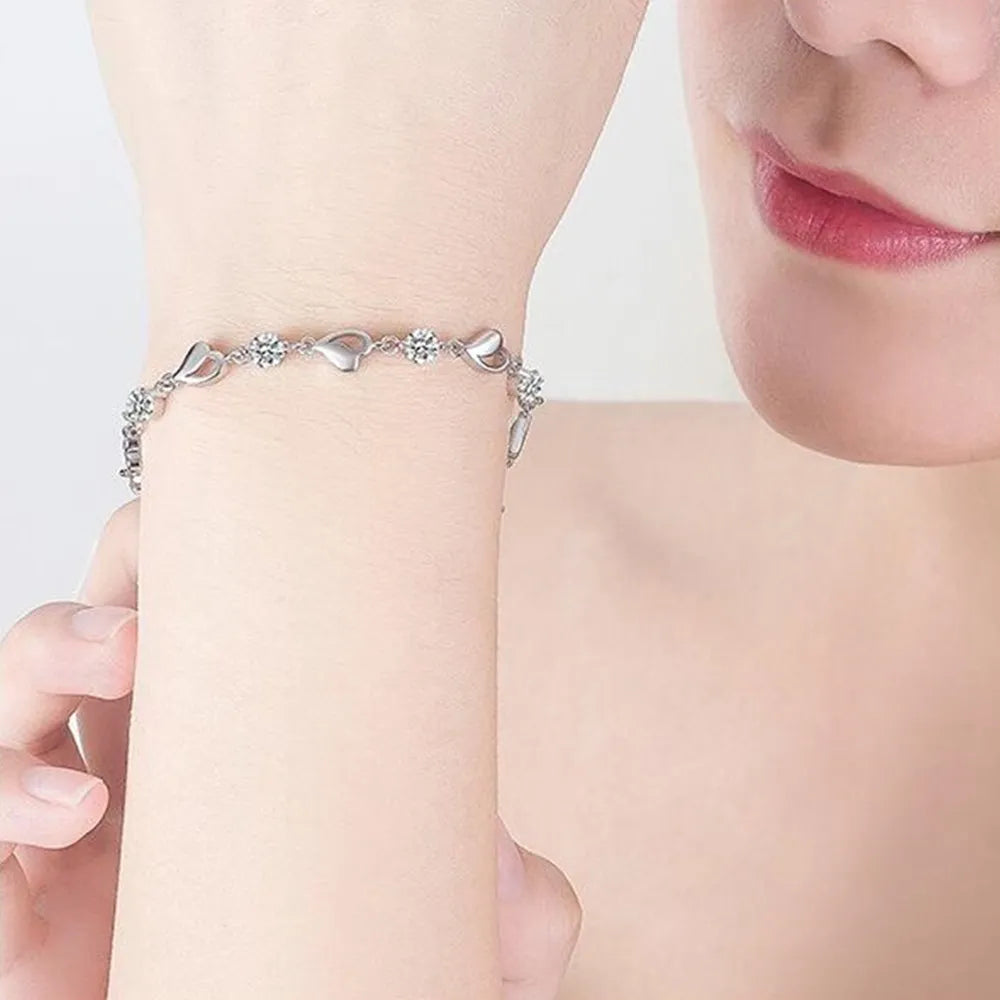 Elegantes Armband mit weißem und violettem Kristall für Damen