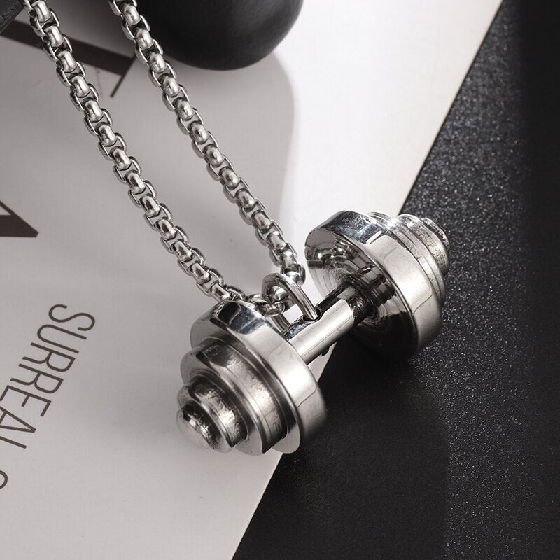 Hantel Edelstahl Halskette