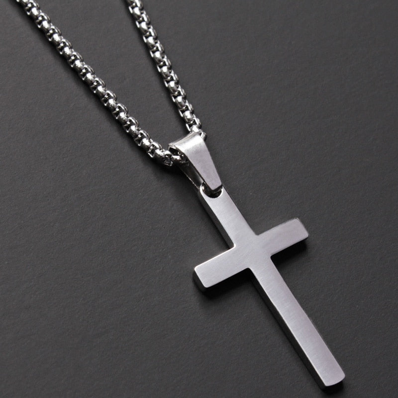 Edelstahl Kreuz Halskette