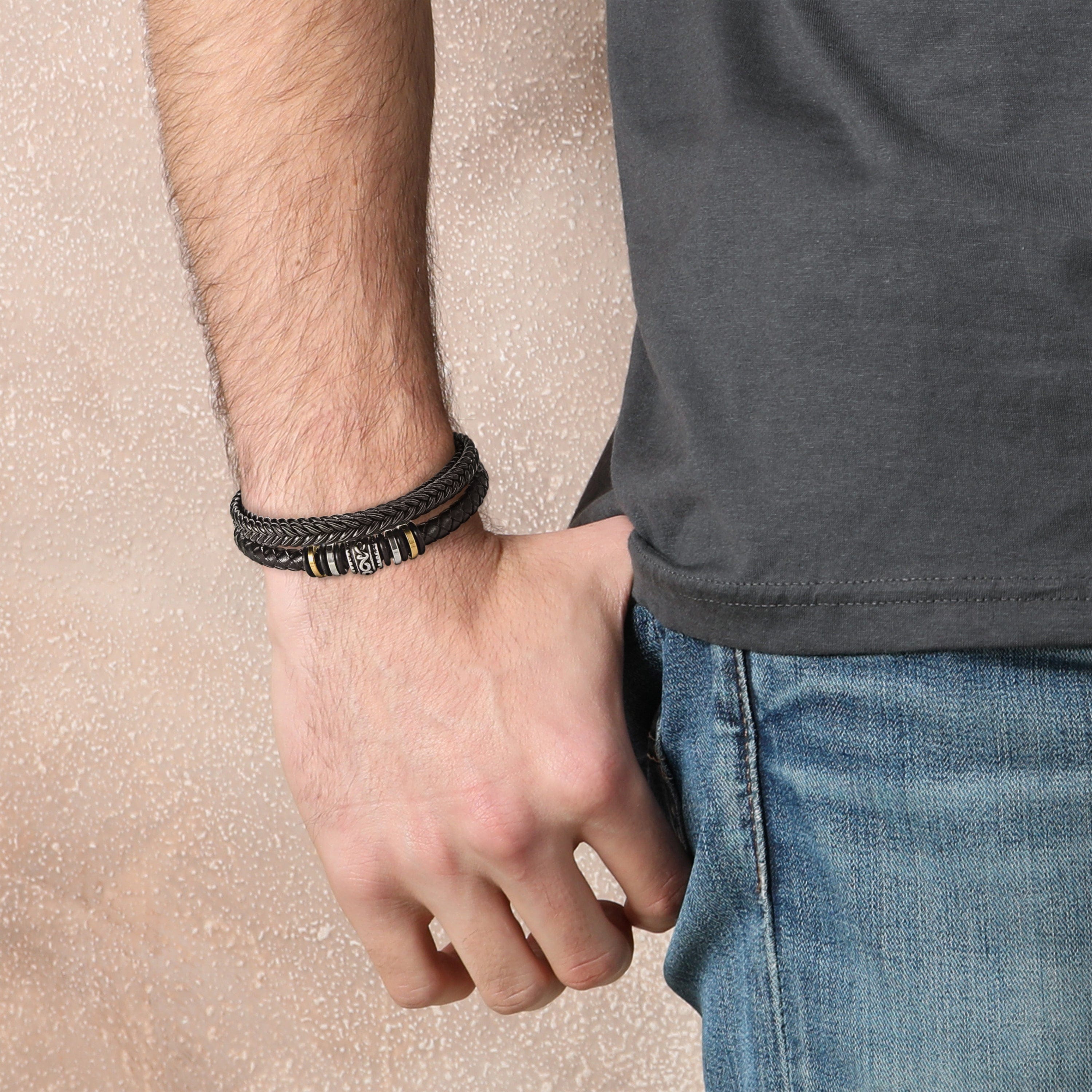 Armband aus geflochtenem Leder "Love You Forever