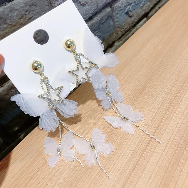 Bohemian Tassel Earrings with Long Butterfly Design