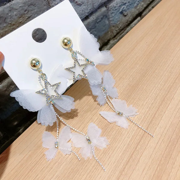 Bohemian Tassel Earrings with Long Butterfly Design