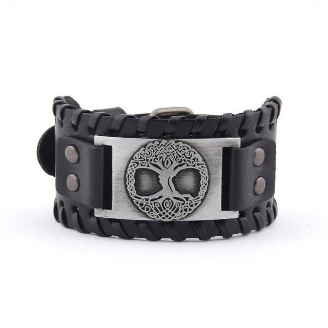 Baum des Lebens Lederwickelarmband