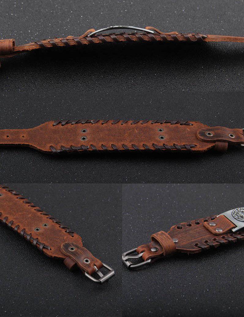 Baum des Lebens Lederwickelarmband