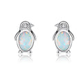 925 Sterling Silber Penguin Bolzenohrringe Mit Kristall Kubikzirkonia Frauens Schmuck