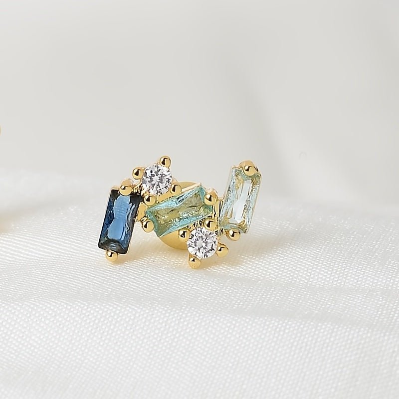 Orlova Blue Zircon Stud Ohrringe