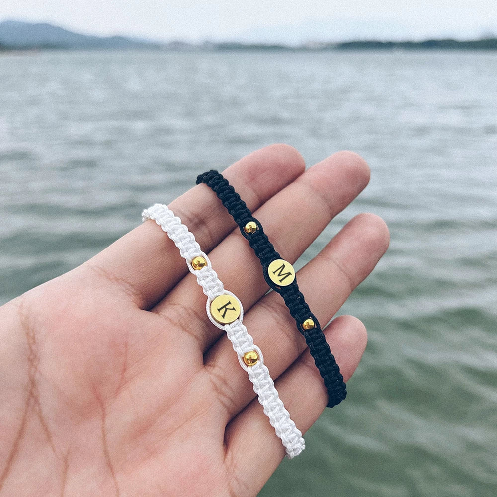 Partnerarmband mit personalisierten Buchstaben I 2er Set
