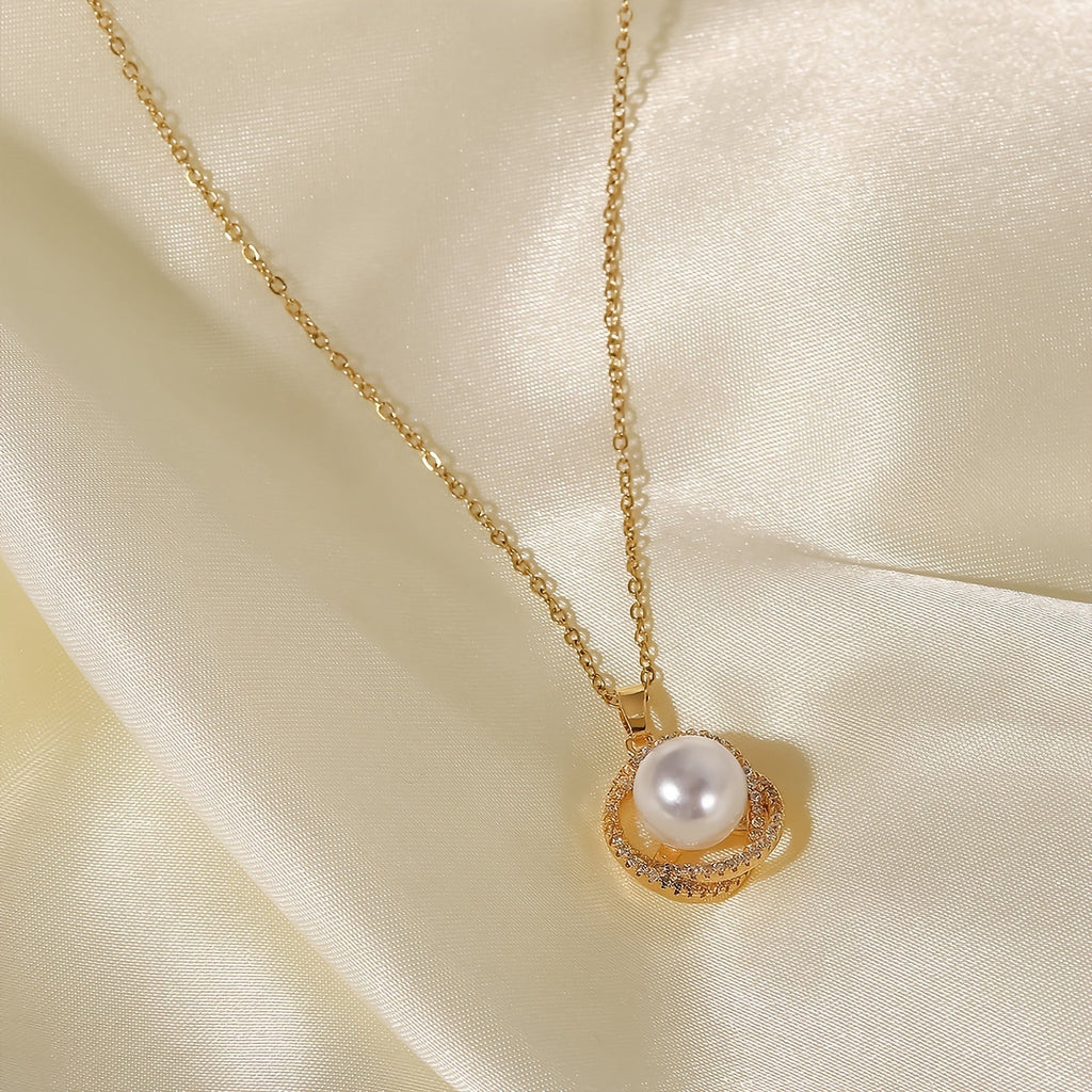 Perlenessenz 18K Gold Plated Halskette