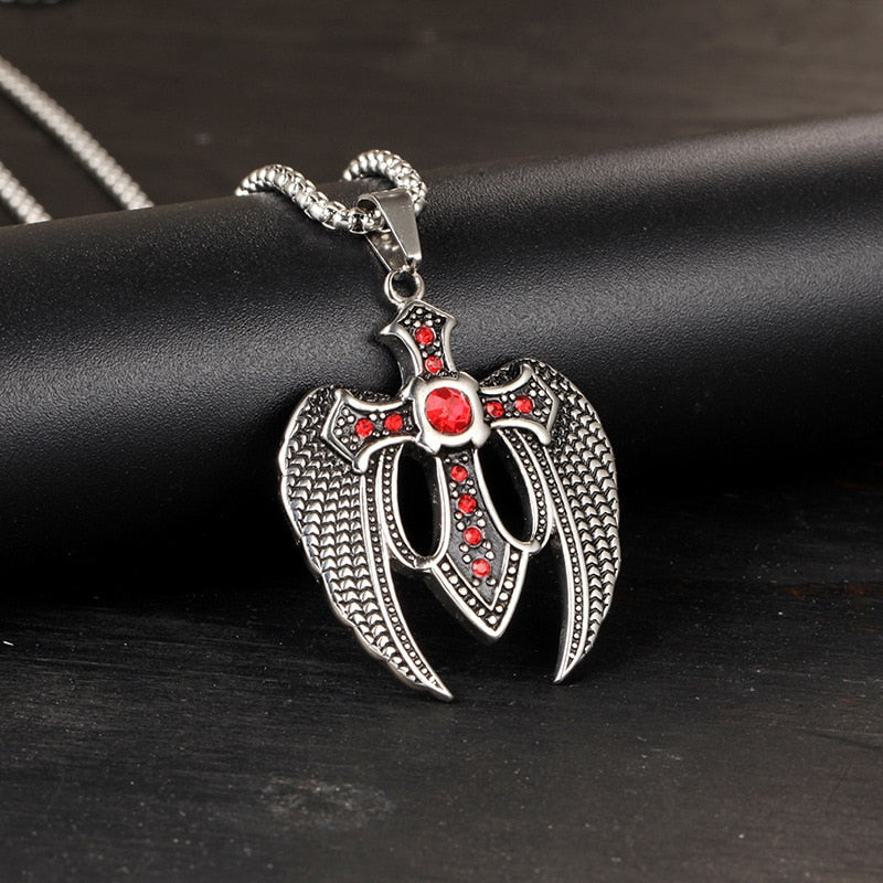 Religiöser Christliches Kreuz Mit Engel Wings Halskette Halskette
