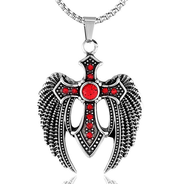 Religiöser Christliches Kreuz Mit Engel Wings Halskette Halskette