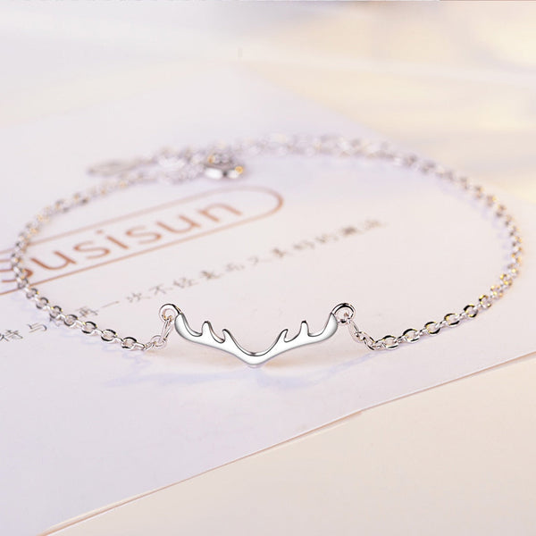 925 Sterling Silber Rentier Antler  Charm  Armband Für Frauen