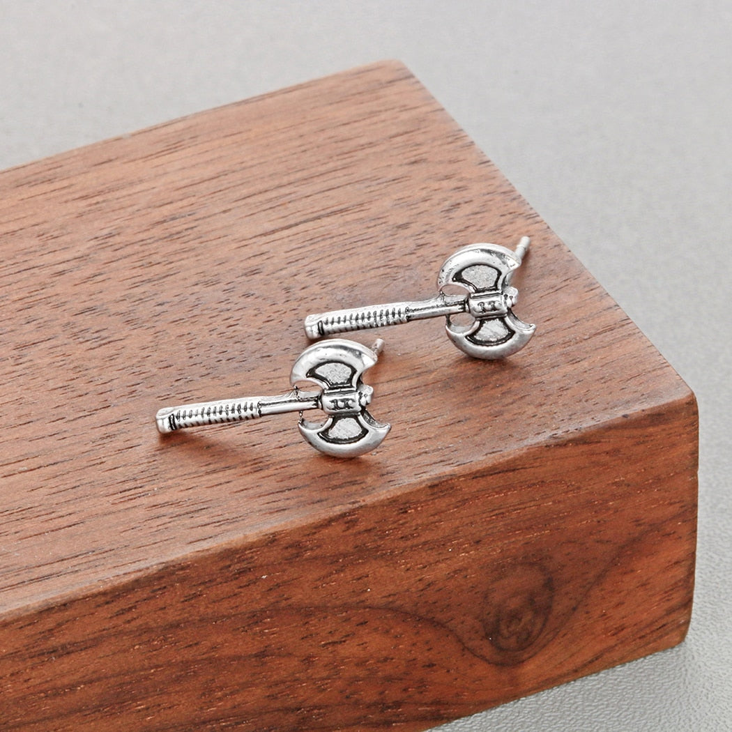 Nordic Gold Und Silber Viking Axt Bolzenohrringe