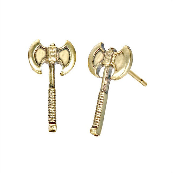Nordic Gold Und Silber Viking Axt Bolzenohrringe