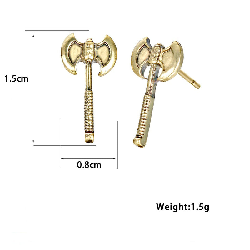 Nordic Gold Und Silber Viking Axt Bolzenohrringe