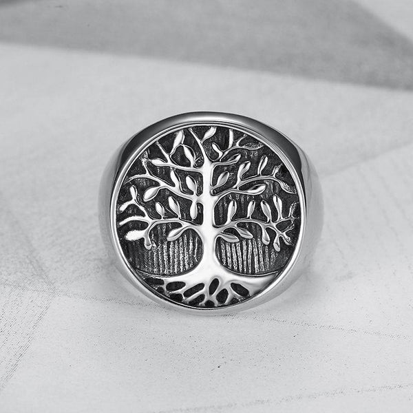 Edelstahlbaum Des Lebens Ring Männer S Schmuck