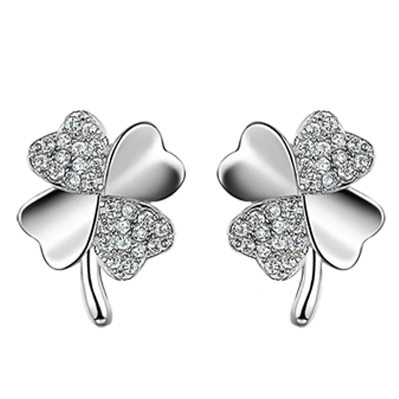 Lucky Clover Österreichische Kristallohrohrringe Frauen S Schmuck