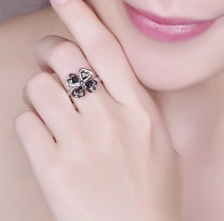 925 Sterling Silber Rosa Und Weißer Kubikzirkonia  Verlobungsring