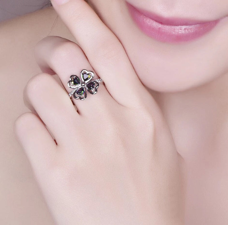 925 Sterling Silber Rosa Und Weißer Kubikzirkonia  Verlobungsring