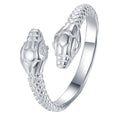 Verstellbare Schlange 925 Sterling Silber Ring