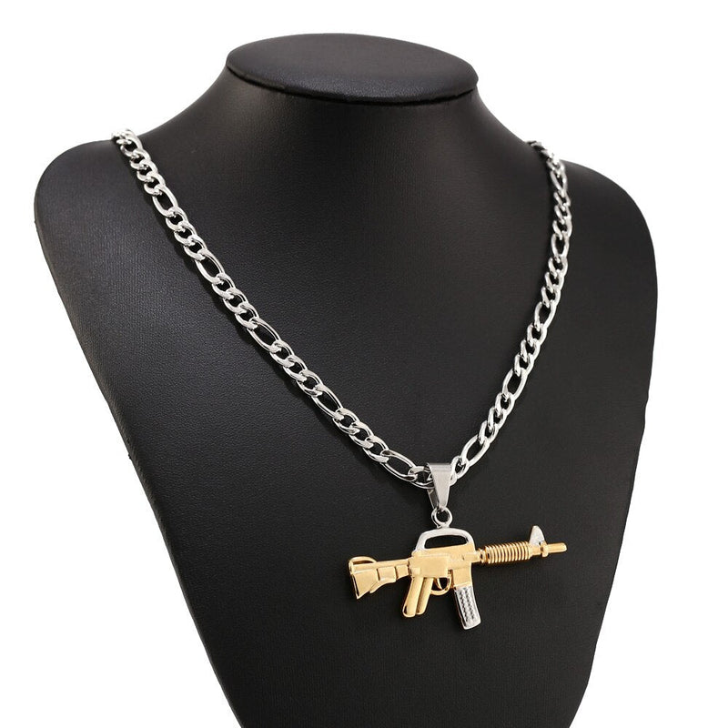 Männer S Edelstahl M416 Waffenform Anheitige Halskette