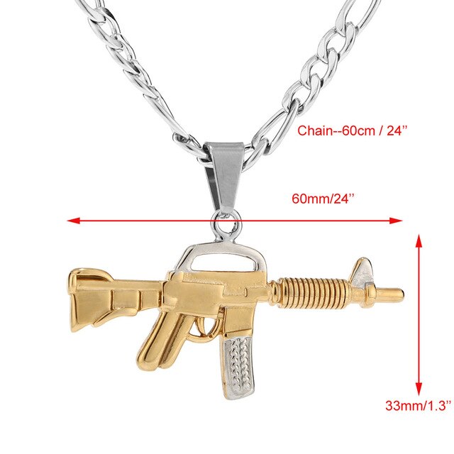 Männer S Edelstahl M416 Waffenform Anheitige Halskette