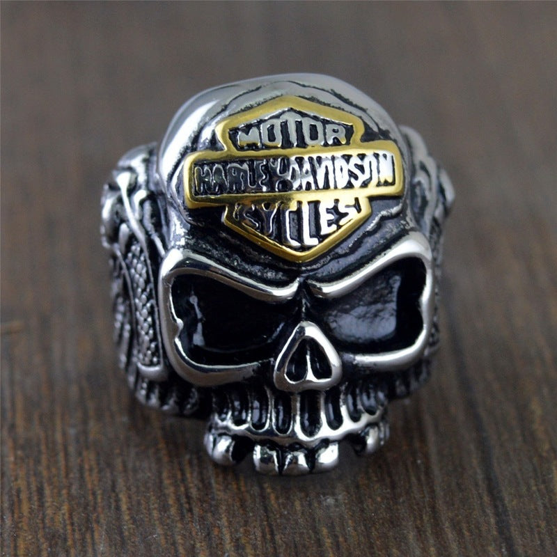 Edelstahl  Punk  Rock  Schädel  Ring Für Männer