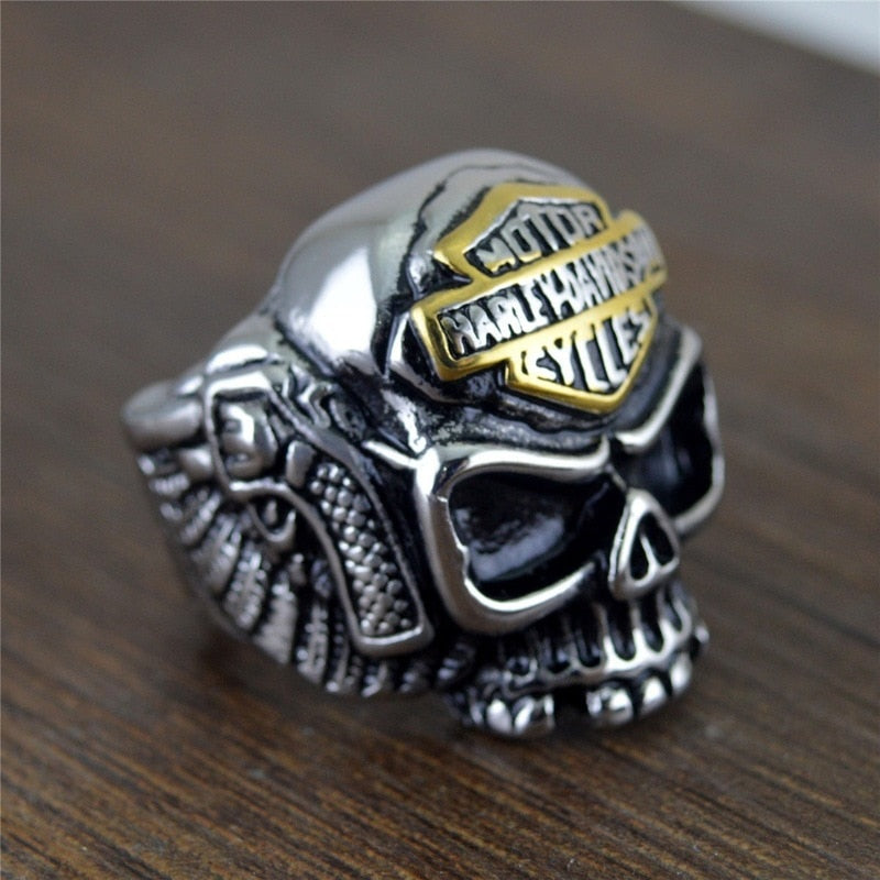 Edelstahl  Punk  Rock  Schädel  Ring Für Männer