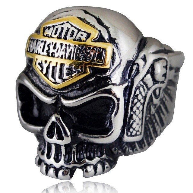 Edelstahl  Punk  Rock  Schädel  Ring Für Männer