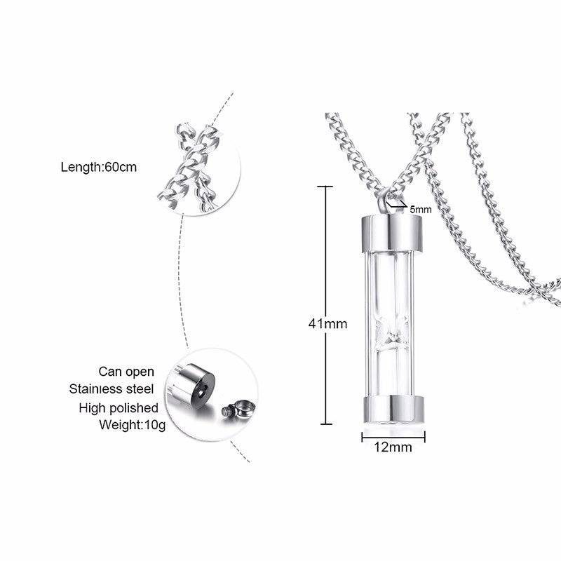 Sandglas Sands Of Time Cremation Pendant Memorial Halskette