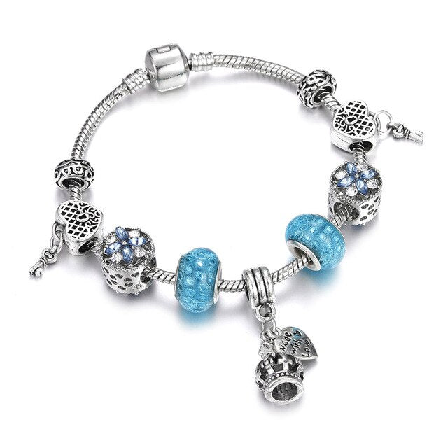 Silber Bohemian Perlen Charme Libelle Biene Elefantenarmband