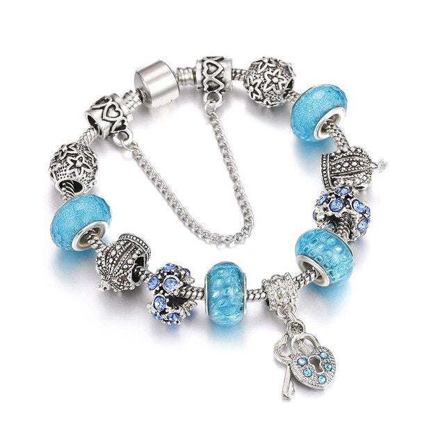 Silber Bohemian Perlen Charme Libelle Biene Elefantenarmband