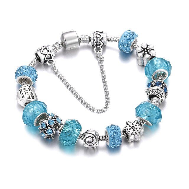 Silber Bohemian Perlen Charme Libelle Biene Elefantenarmband