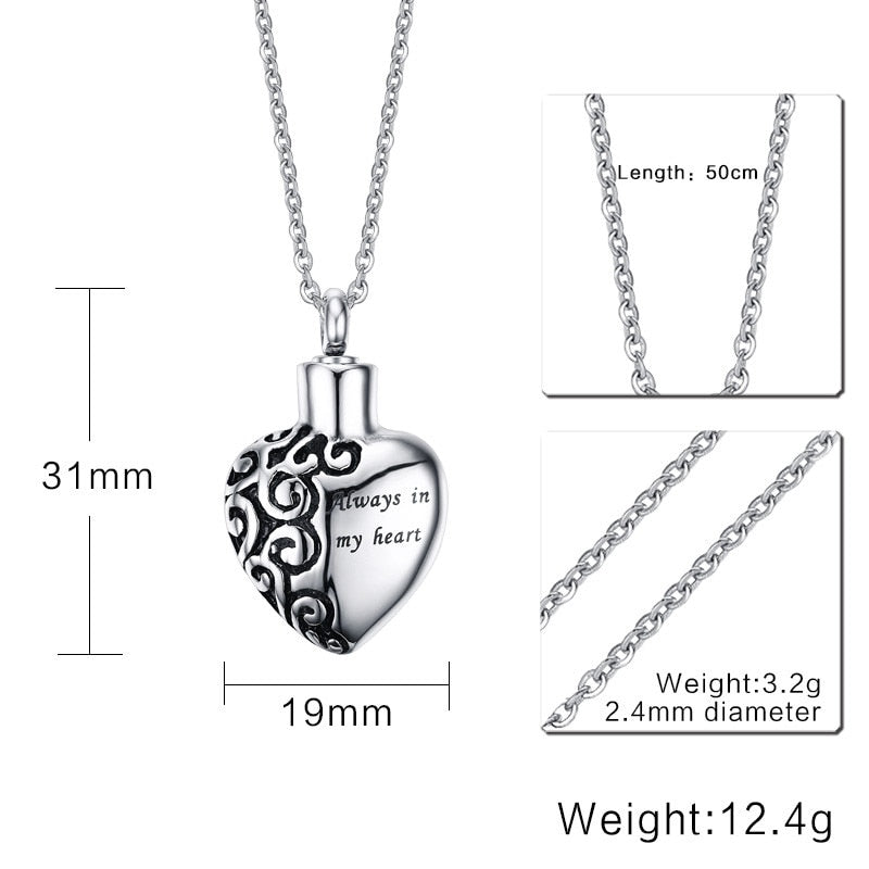 Immer In Meinem Herzen Anhänger Medaillon Halskette Erinnerung Schmuck