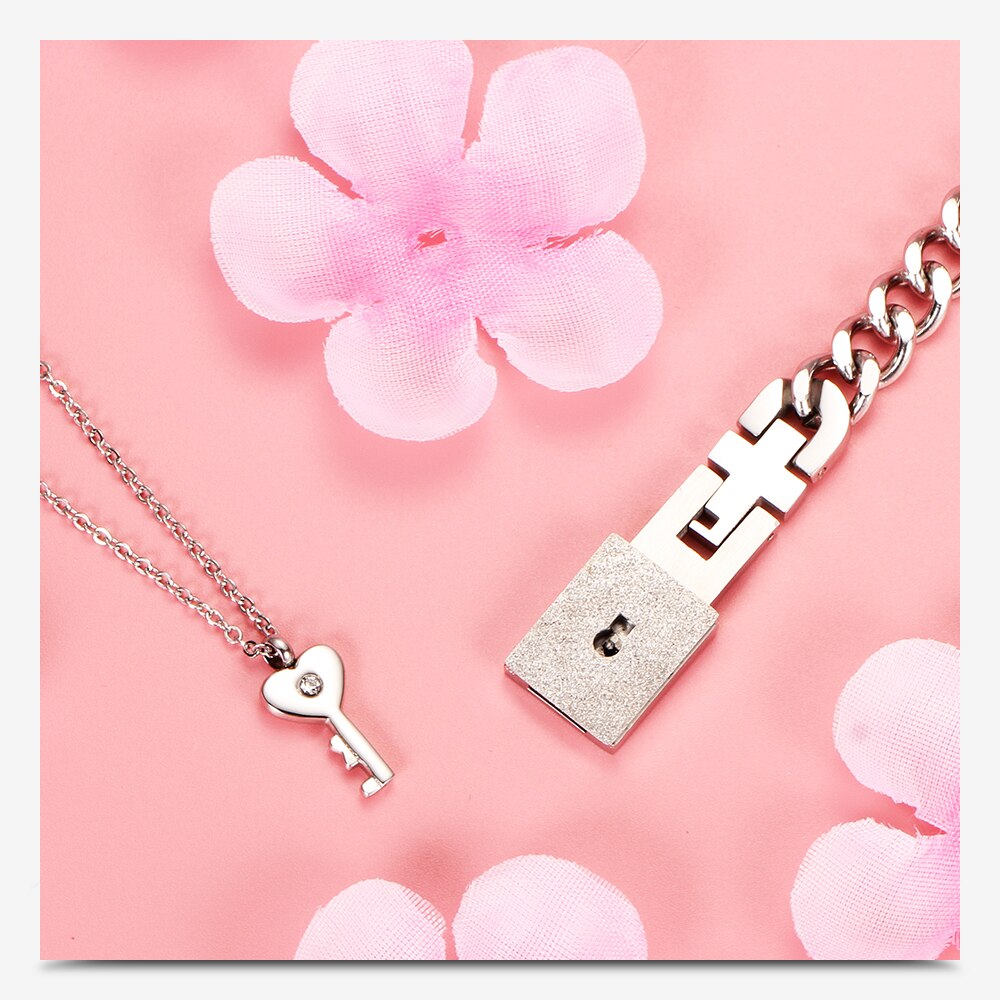 Liebe Schlüssel Halskette Und Schloss Armband Paar Schmuck Set