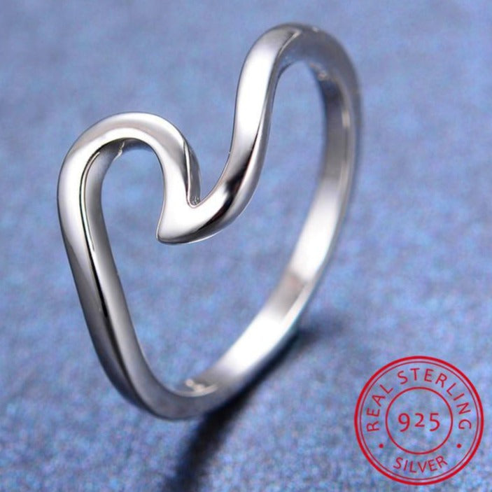 Ozeanwelle 925 Sterling Silber Ehering