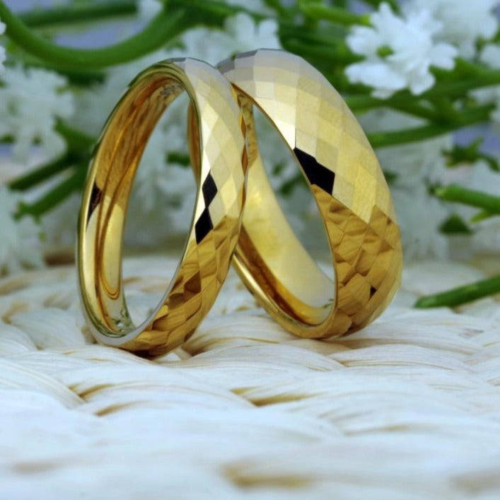 4mm 6mm Klassiker Goldener Schräg  Wolfram  Carbide  Ehering