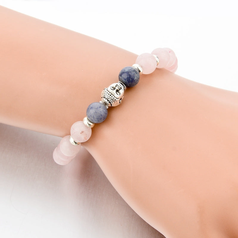 Buddha Herz Charme Natural Tiger Eye Stone Fashion Armband