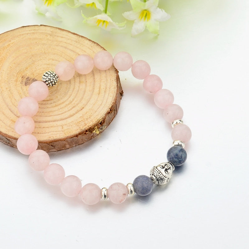 Buddha Herz Charme Natural Tiger Eye Stone Fashion Armband