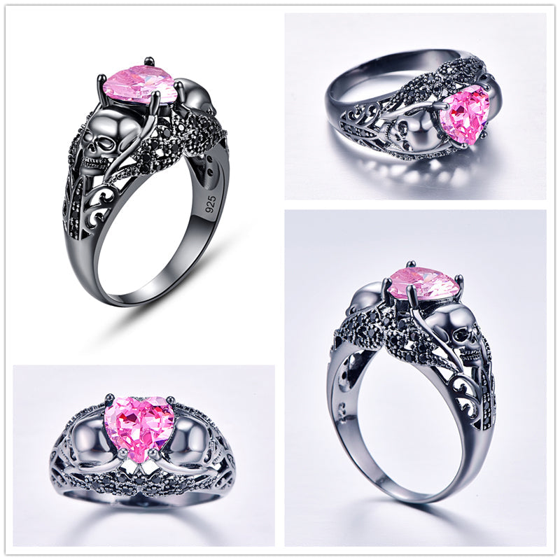 Schädel Kubische Zirkonia 925 Sterlingsilber  Verlobungsringe