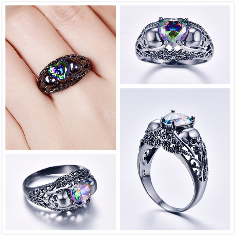 Schädel Kubische Zirkonia 925 Sterlingsilber  Verlobungsringe