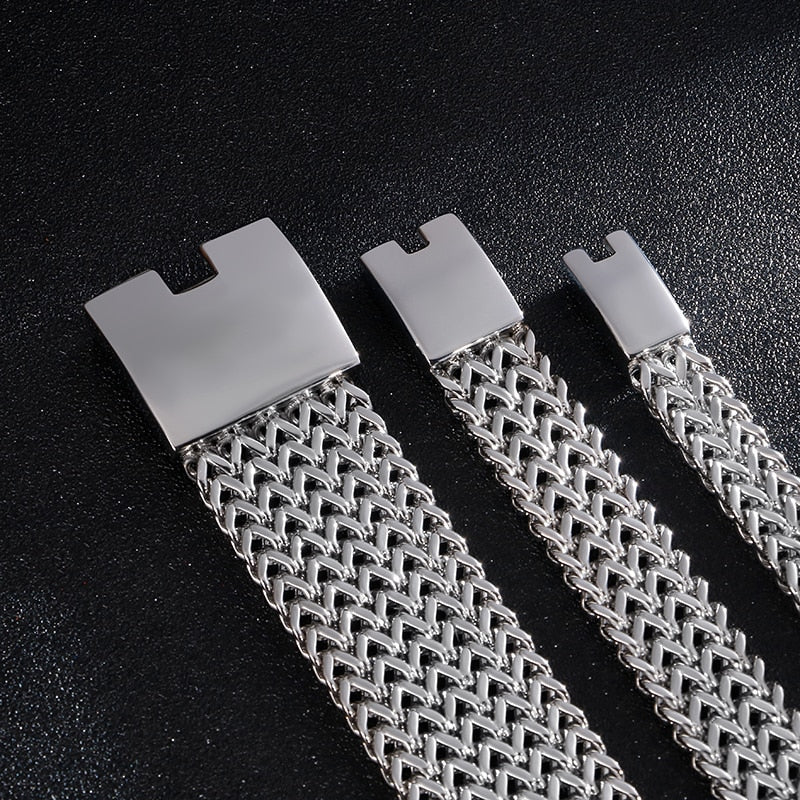 Vintage Edelstahl  Punk  Charmbriefarmband